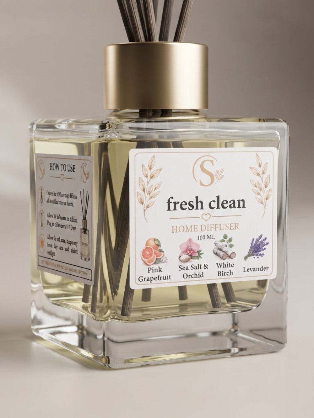 Home Reed Diffuser - Fresh Clean 100ML - Picture 3 of 11